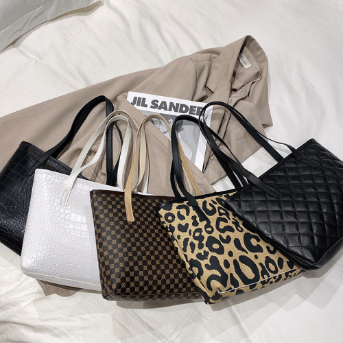 crocodile pattern underarm bag 2022 niche style versatile hobo tote bag foreign trade large capacity leopard print handbag for women