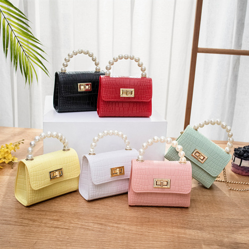 Mini Bags Jelly Women‘s Bag 2022ladies Bag Cross-Border E-Commerce Agent Pearl Chain Small Handbag
