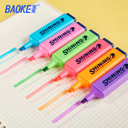 Baoke Mp4904 Fluorescent Pen Student Exam Review Line Key Marker Graffiti Hand Account Color Pencil