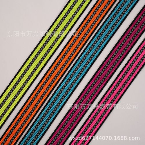 ribbon manufacturers direct supply reflective stripe pet reflective imitation nylon pet ribbon pet chest back ribbon