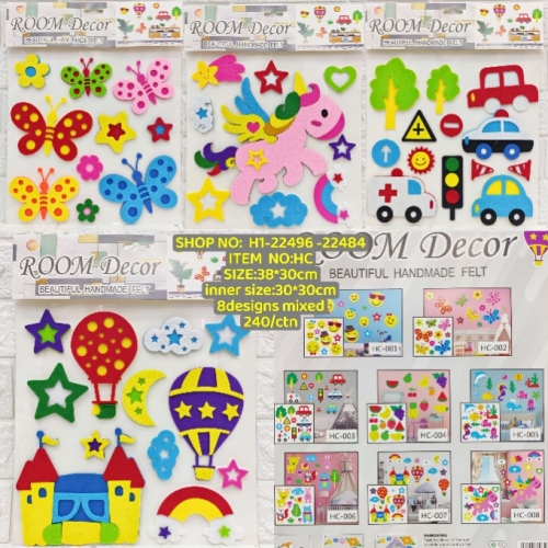 Animal Cartoon Animal Children‘s Wall Stickers Felt Cloth Kindergarten Non-Woven Decorative Felt Wall Stickers