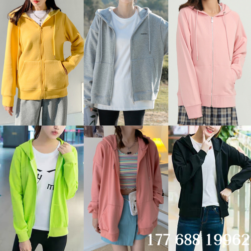 Autumn New Zipper Sweater Women‘s Thin Casual Hooded Cardigan Korean Coat Cotton Sweater Stall Wholesale