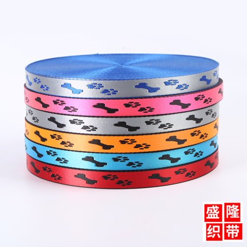 2.5cm wide polypropylene pet belt plain bead pattern traction rope medium and small pet dog cat pp double warp thick ribbon