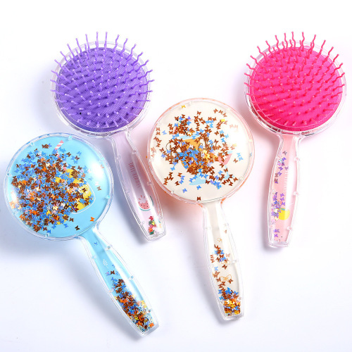 Round Transparent Comb Multi-Style Hair Style Hairbrush Girl Cute Hairdressing Comb Plastic Scalp Massage Comb Tangle Teezer
