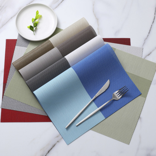 Cross-Border Table Mat European-Style Western-Style Mat New Tian Character Grid PVC Placemat Fabric Placemat Bowl Mat Insulation Placemat Wholesale