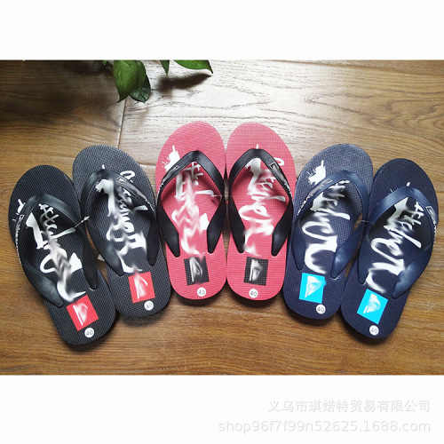 foreign trade summer slippers beach flip flops men and women adult african hard bottom printing factory custom with logo