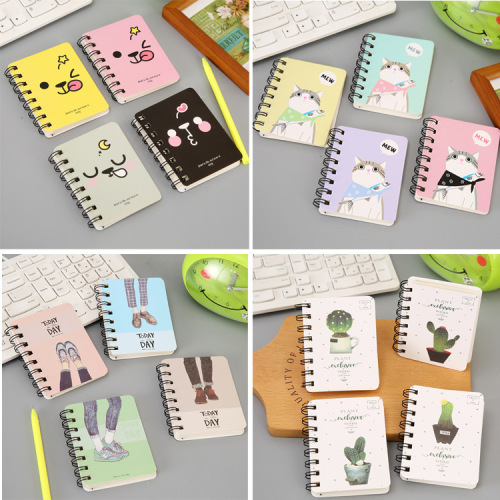 Cute Coil Notebook Portable Pocket Notepad Student Stationery Cartoon Notebook Coil Notebook Factory Wholesale