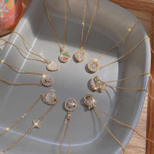 European and American Retro Titanium Steel Necklace Women‘s Niche Design High-Grade Pearl Pendant Ins Style All-Match Clavicle Chain Jewelry