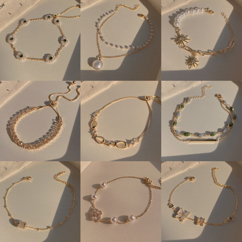 Korean Style Vintage Pearl Bracelet for Women Ins Niche Design Titanium Steel Bracelet Simple Cold Style Hand Jewelry Wholesale