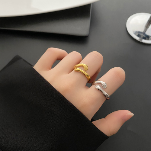 yu xi korean style romantic hands love hug ring titanium steel non-fading ring female hug valentine‘s day gift
