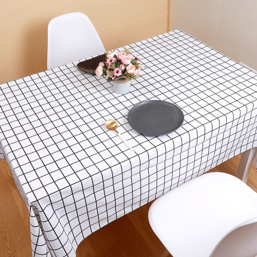 small black and white plaid tablecloth fabric cotton linen small fresh nordic coffee table dining table modern simple plaid rectangle
