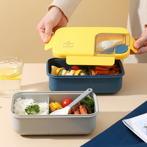 japanese single-layer plastic compartment lunch box microwave oven adult student lunch box portable canteen lunch box