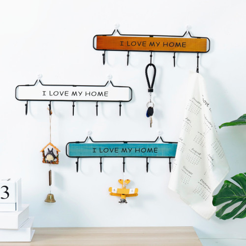 Factory Wholesale Vintage Wooden Key Hook Creative Coat Hook on Wall Home Wall Clothes hanger