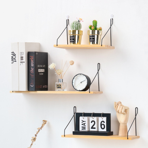 Nordic Wooden Wall Shelf Solid Wood Flat Partition Living Room Wall Bedroom Wall Storage Wall Mount