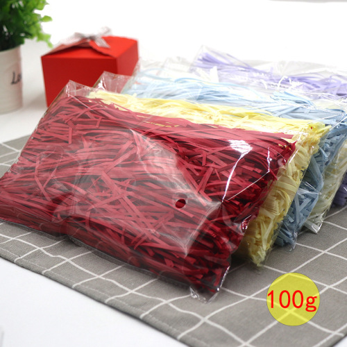 100 g/pack raffia shredded paper silk chicken nest grass filler wedding candy box handmade soap filling colored paper wadding