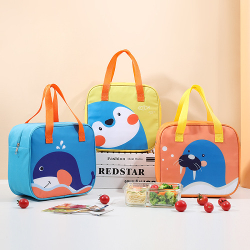 new square insulated lunch box bag cartoon lunch bag for students bento bag meal bag insulated bag
