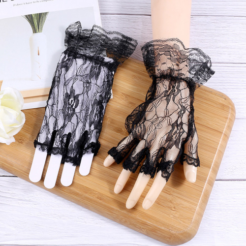 Factory Direct Supply Summer Simple Sunscreen Mesh Lace Thin Gloves Wedding Dress veil Accessories Gloves