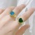European and American Ins Style Colored Loving Heart Zircon Proposal Wedding Rhinestone Ring Couple Gold-Plated Open Ring Personality Affordable Luxury