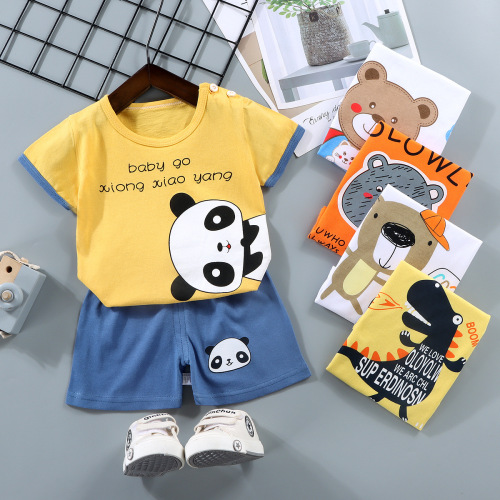 children‘s short-sleeved suit cotton boys‘ t-shirt baby summer children‘s clothing girls‘ shorts baby clothes summer clothes wholesale