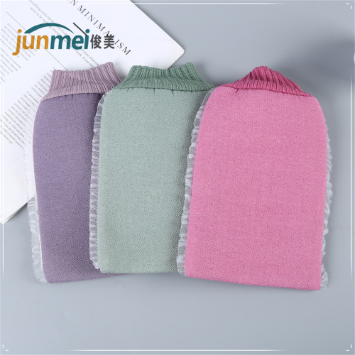 [Junmei] Bath Towel Rubbing Gadget Bath Towel Gloves Strong Double-Sided No Pain Home Back Mud Stamp Gray