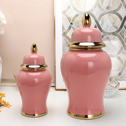 nordic light luxury ceramic hat-covered jar home ornament vase flower arrangement countertop decoration ornaments