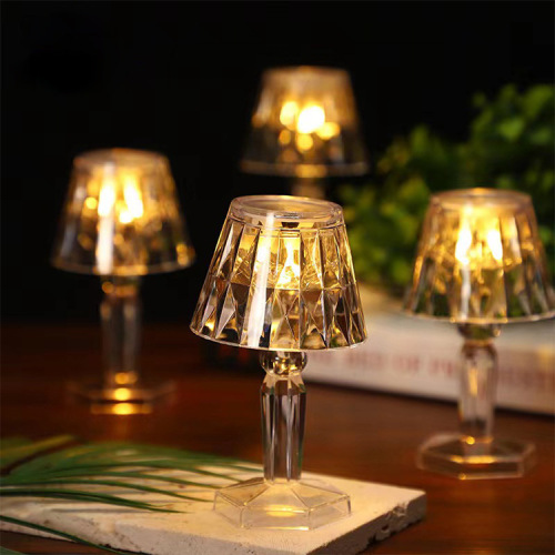 Creative Crystal Table Lamp LED Candle Lamp Night Light Living Room Bedroom Desktop Decoration Wedding Holiday Decoration Atmosphere Lamp 