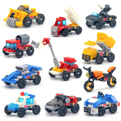 compatible with lego mini assembled car small building blocks toy small boxed educational kindergarten children‘s birthday gift