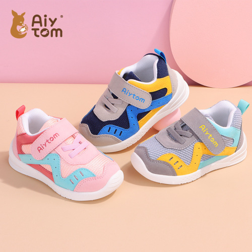 autumn new children‘s sports shoes soft bottom 1-4 years old baby toddler shoes men and women color matching baby shoes