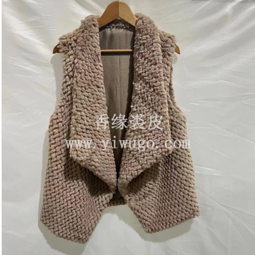 Foreign Trade Autumn and Winter Plush Large Lapel Versatile Vest Women