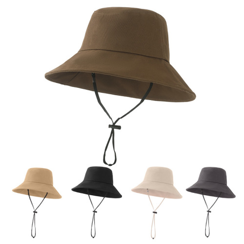 [hat hidden] japanese solid color sun hat with wide brim casual sport climbing sun protection sun hat all-matching fisherman hat