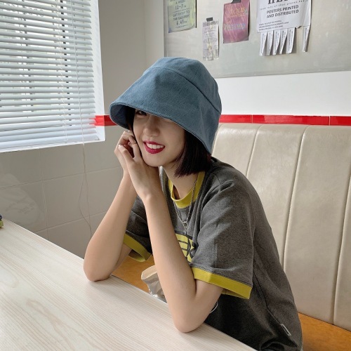 korean ins jean fisherman hat female fashion japanese style retro leisure basin hat all-match sun protection sun hat spring and summer