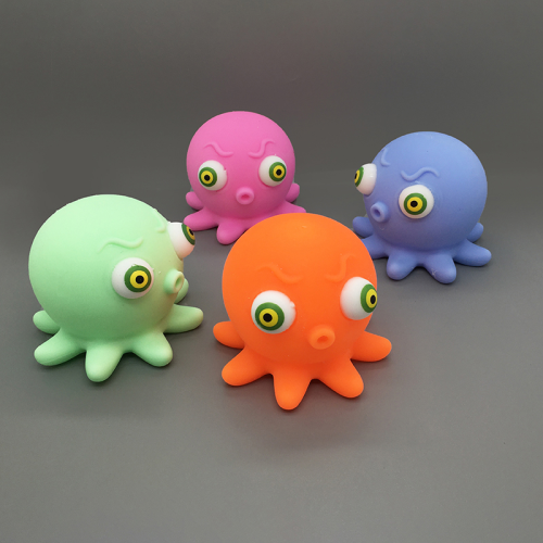 new cross-border products squeeze eye octopus flour toy new exotic large convex eye octopus pinch music decompression play
