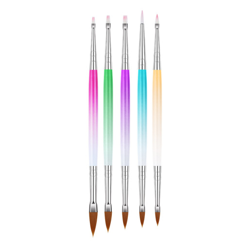 New Nail Brush Set 5 double-Headed Painting Pen Gradient Rod Crystal Pen Nail Brush Wholesale