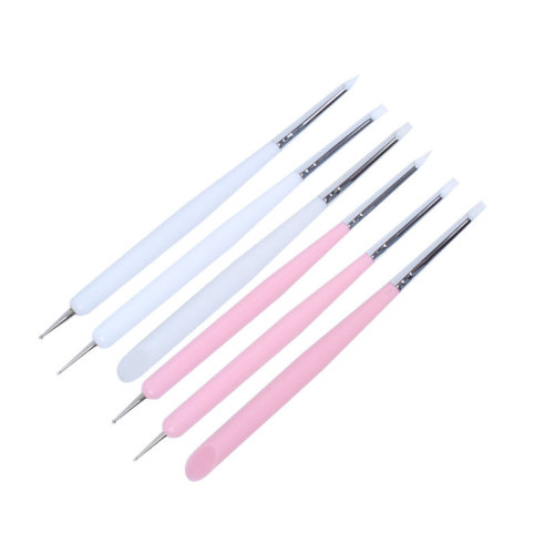 new soft pottery clay sculpture carving tool double-headed indentation silicone pen 3 sets nail art pen