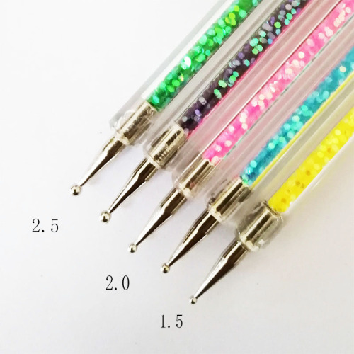5 sets of nail art tools acrylic rod sequins/shell powder diamond pen uv pen drawing double-purpose pen