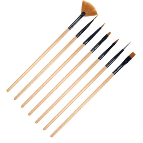 7 nail painting pen set wooden pole nail art pen carved pen nail brush spot wholesale