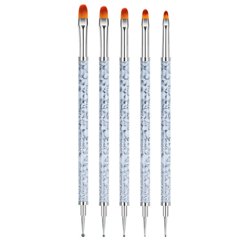 5 nail art pen set needle brush dual-purpose painting pen marble rod nail brush round head wholesale