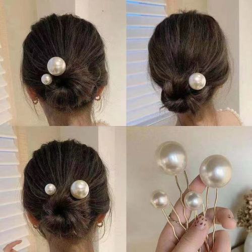 ins elegant ancient style imitation pearl hairpin simple modern chopsticks graceful online influencer ball head updo hair headdress hairpin
