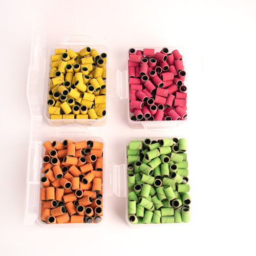 [new product] nail color sand ring box 100 polished and polished nail sand ring green pink sand ring