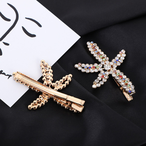 korean style new cute starfish micro-inlaid colorful diamond hairpin bangs clip girl ins sweet side clip wholesale