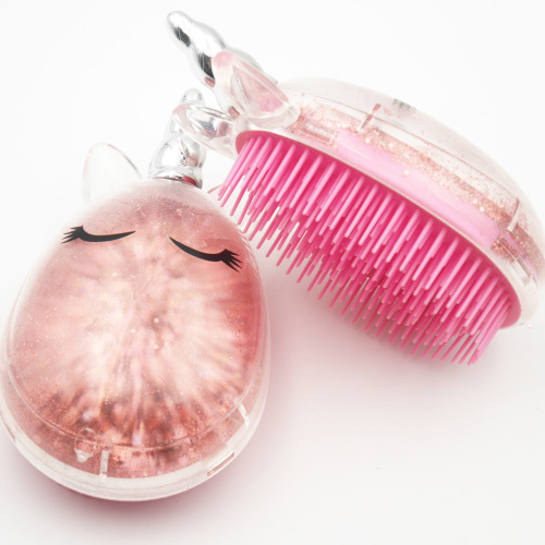 new transparent shiny pink cute smooth hair hairdressing comb cute shiny single horn comb