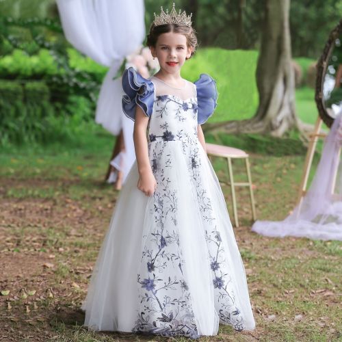 national style exquisite embroidered princess dress children‘s dress dress elegant girl holiday dress banquet party