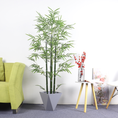 Artificial Plant Pot Plastic Simulation Bamboo Green Bonsai Living Room Office Building Screen Ornaments Trees