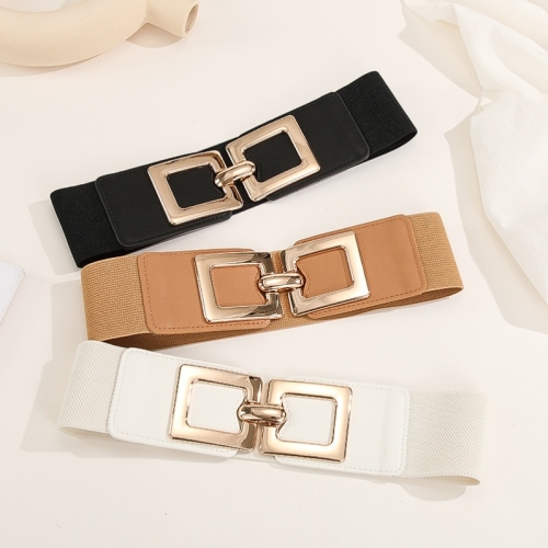 foreign trade e-commerce spot buckle elastic elastic belt waist seal with skirt suit