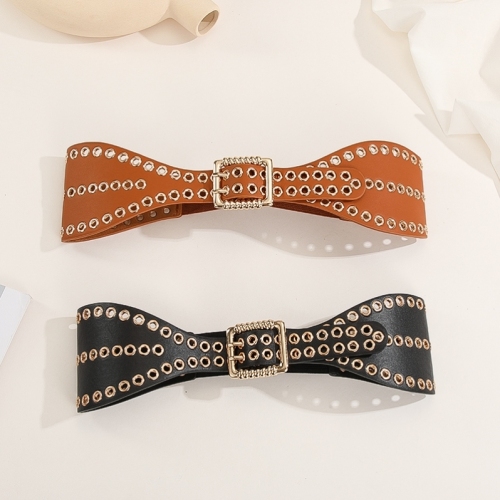 foreign trade domestic sales popular fashion trend wide waist seal aireye double needle belt elastic elastic all-match spot belt