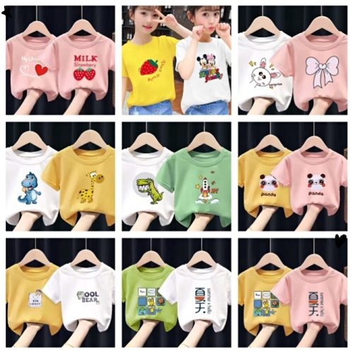 Low Price Clearance Children Summer Boys and Girls Korean Children‘s Clothing New round Neck Short Sleeve T-shirt Stall Foreign Trade Wholesale