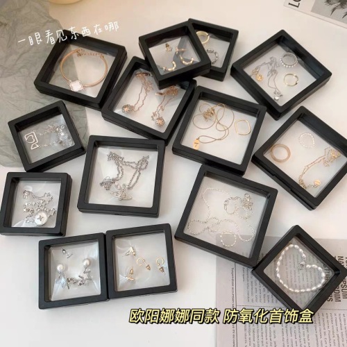 film suspension box jewelry anti-oxidation sealed packing box storage box ring necklace earrings display jewelry box