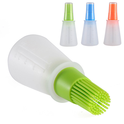 Factory in Stock Silicone Oil with Lid Bottle Brush with Scale Barbecue Brush Sauce Brush Butter Brush Kitchen Tools Wholesale