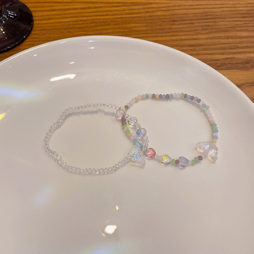 high-grade colorful butterfly crystal bracelet female summer niche design girlfriends beaded bracelet 2022 new bracelet