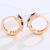 Xuping Jewelry Gold-Plated Retro Color Inlaid Zirconium Earrings for Women Europe and America Cross Border Cold Wind Circle Ear Clip in Stock Wholesale